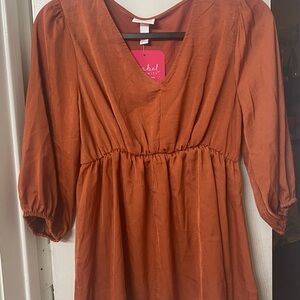 Isabel Maternity by Ingrid & Isabel Rust V-Neck Blouse